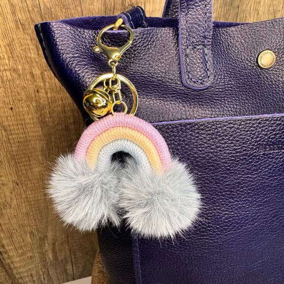Macrame Rainbow Purse Charm Macrame Keychain NeW FAST SHIP Bag Flair - Picture 1 of 2